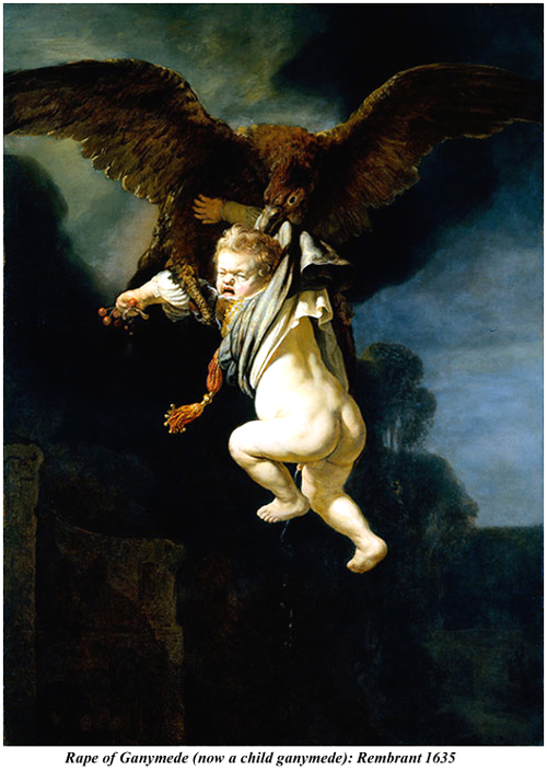 Rape of Ganymede Rembrant 1635